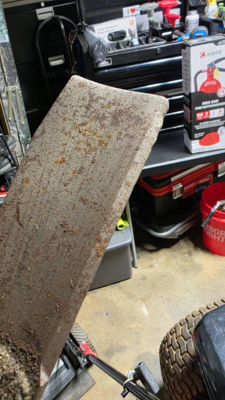Mower blade before sharpening